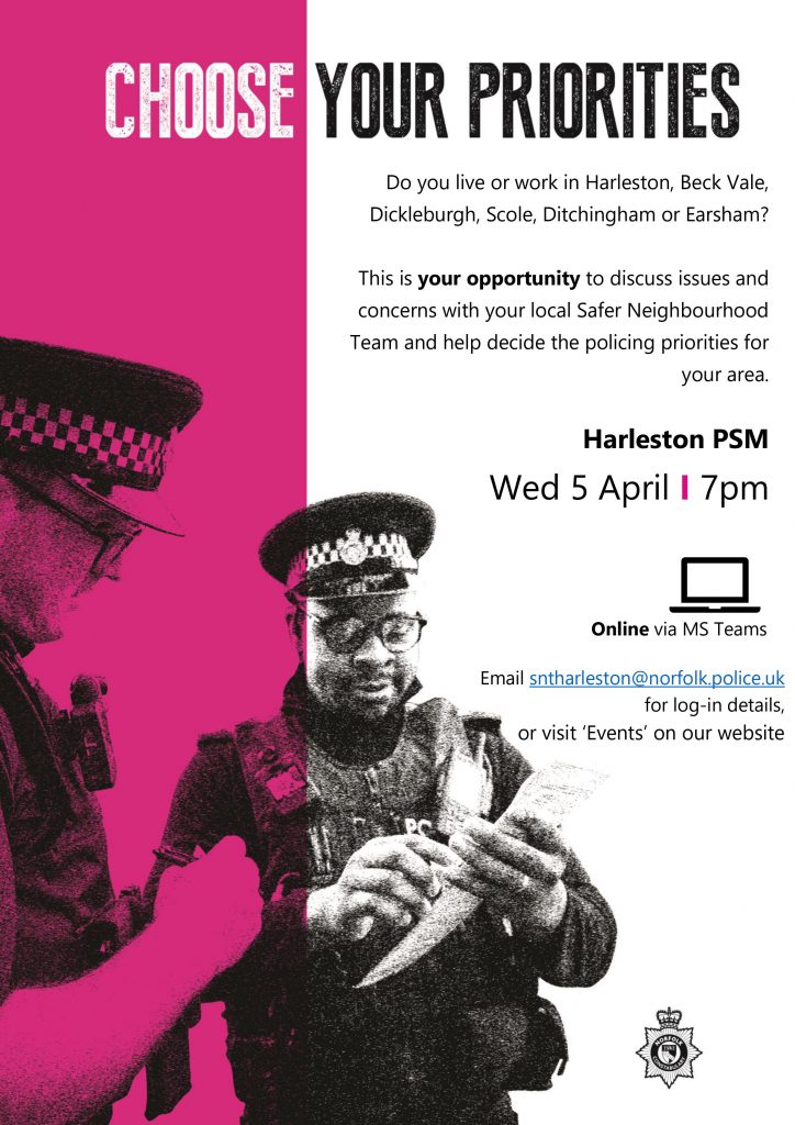 Safer Neighbourhood Team - Choose your priorities meeting on 5th April 2023 at 7pm